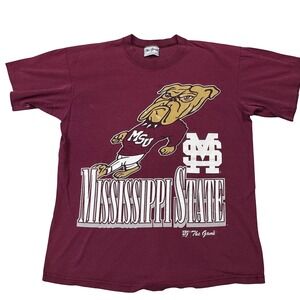 Vintage The Game Mississippi State Bulldogs Mascot T Shirt Mens Large Maroon‎